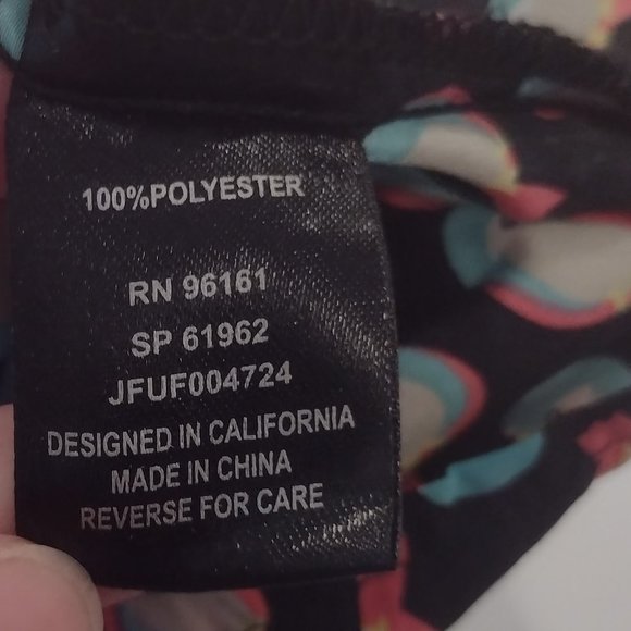 Bebop Bird Print Dress Black Sleeveless Pockets M - Picture 6 of 8